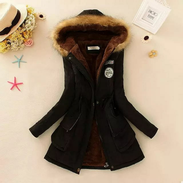 Chaqueta de algodón acolchada para mujer, abrigo informal ajustado con capucha, Parkas acolchadas, abrigo cálido, otoño e invierno, novedad de 2024