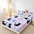 thumbnail image 4 of Castle Fairy Cartoon Cats Bed Sheets for Teens Boys Girls,Cute Animal Pet King Sheets, 4 of 7