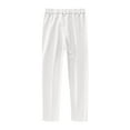 thumbnail image 5 of HaiMao Boys School Uniform Chino Pants Clearance Kids Elastic Waist Pull on Twill Pants with Pockets White 6 Years(120), 5 of 6