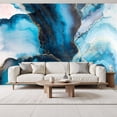 thumbnail image 2 of Wallpaper Luxury blue abstract marble liquid ink art painting Peel and Stick Wall Murals 69"H x 96"W Removable PVC Wall Paper Self-Adhesive Wall Paintings Art Decor for Bedroom Living Room, 2 of 7