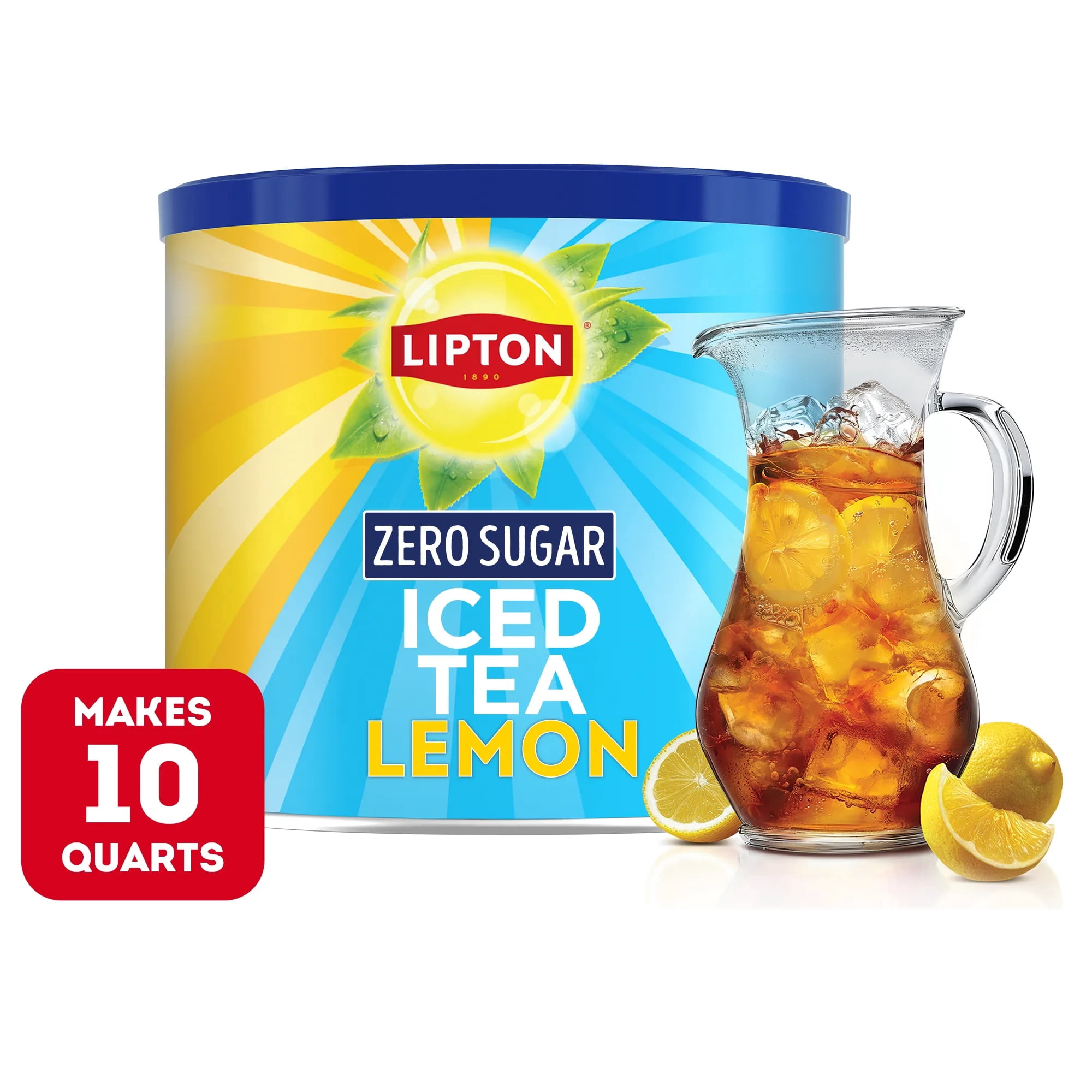 (6 pack) PR Lipton Zero Sugar Lemon Iced Tea Mix, 10 Quarts