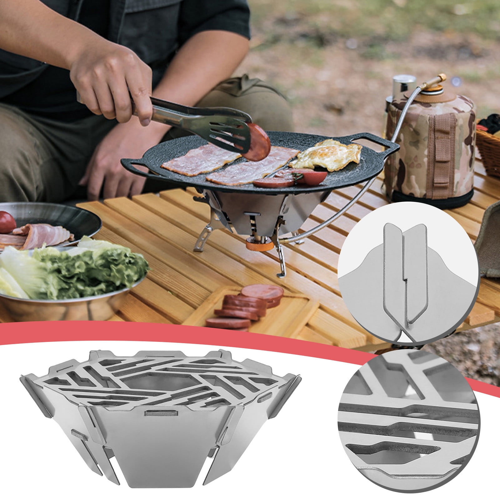 Zo snel als een flits Excursie kapitalisme iMESTOU Barbecue Tools Kitchen supplies Outdoor Card-type Windshield  Stainless Steel Fire-gathering Energy-saving Cover Removable Windshield  Camping Gas Tank Furnace Windshield - Walmart.com