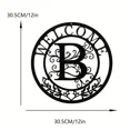 thumbnail image 3 of 12 Inch Tin Sign Welcome Black Letter B Metal Wall Hanging Room Decor, Home Decor, Holiday Decor,Front Door Decor, 3 of 3
