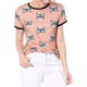 thumbnail image 1 of INSPIRE CHIC Camiseta de Manga Corta con Contraste de Gatos de Dibujos Animados para Mujeres, Estampado de Mascotas, T-Shirt Ringer, Tallas M Rosa, 1 of 6