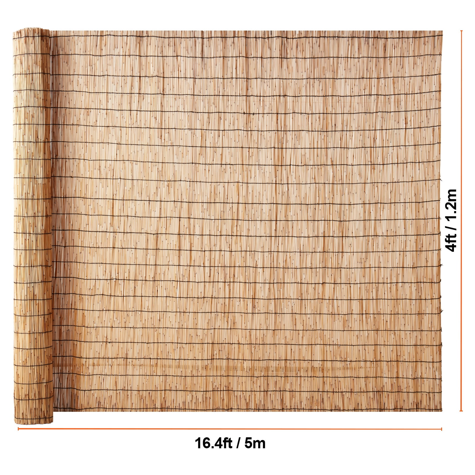 KFFKFF Natural Reed Fence Roll, 4 ft x 16.4 ft, Decorative Screen for Outdoor Spaces, Privacy Divider for Garden, Patio, and Backyard