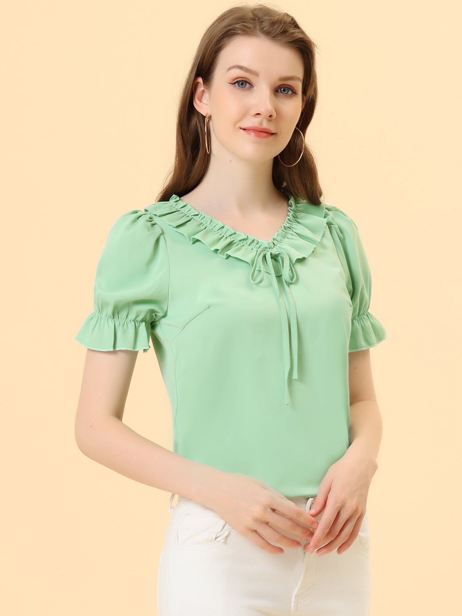 ruffle cuff blouse