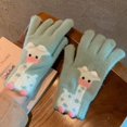 thumbnail image 1 of Guantes cálidos de dibujos animados con pantalla táctil para mujer, de invierno, gruesos, lindos, para parejas, para estudiantes, de lana tejida a prueba de frío, para montar a caballo con cinco dedos, 1 of 6