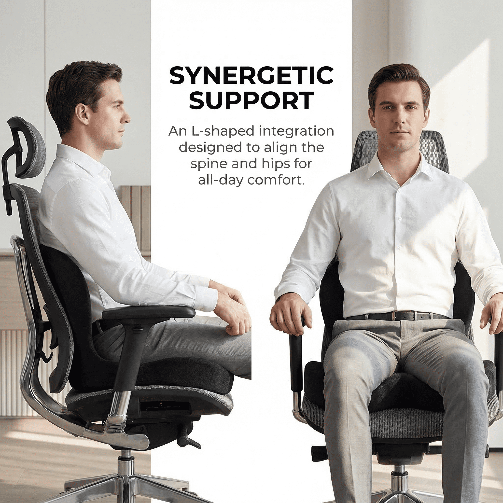 Ergonomic Memory Foam Seat Cushion for Truck Drivers & Office Chairs Home Chair Cushion Car Seat Cushion Desk Chair Non Slip Pad, Sciatica & Tailbone Pain Relief – Non-Slip, Long Sitting Comfort Pad