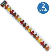 (2 Pack) Hygloss, HYX33644, Happy Leaves Border Strips, 12 / Pack, Yellow,Orange,Red,Brown