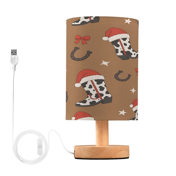 Boot Table Lamp, Fully Dimmable Nightstand Lamp with USB and Linen Fabric Shade, Modern Gifts for Bedroom, Living Room, Office