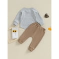 thumbnail image 4 of Bagilaanoe 2PCS Toddler Baby Girl Boy Pants Set Long Sleeve Sweatshirt Pullover Tops + Drawstring Sweatpants 6M 12M 18M 24M 3T Kids Casual Sweatsuits, 4 of 8