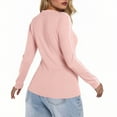 thumbnail image 4 of Htigea Workout Tops for Women Color Block Crew Neck Long Sleeve Y2k Shirts Soft Comfy Slim Fit Athletic Tees Pink XL, 4 of 4