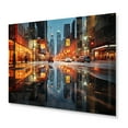thumbnail image 2 of Designart "Cityscape modern Reflections II" Cityscapes Metal Art Living Room, 2 of 5
