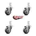 thumbnail image 2 of 3 Inch Thermoplastic Rubber Wheel Swivel 3/4 Inch Square Stem Caster Set SCC, 2 of 2