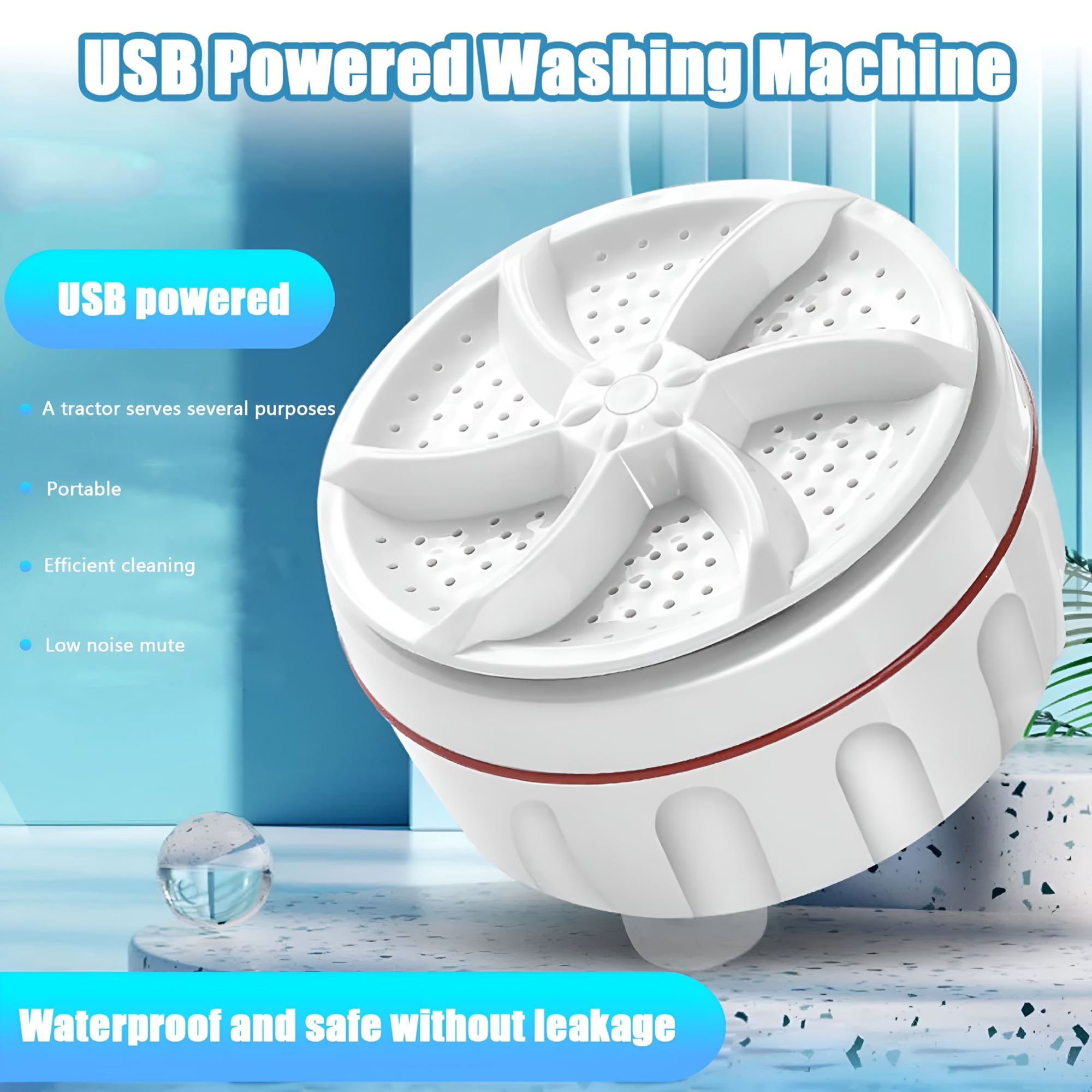 HIBIBUD 2026 New Turbine Washing Machine Usb Travel Low Noise Washing Air Bubble Machine Ultrasonic Rotating Socks Underwear Dishes Turbine Washer for Travel,Dorm,Home,Office