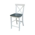thumbnail image 3 of International Concepts 30" Round Wood Counter Height Table With 2 X-back Stools in White/Heather Gray, 3 of 4