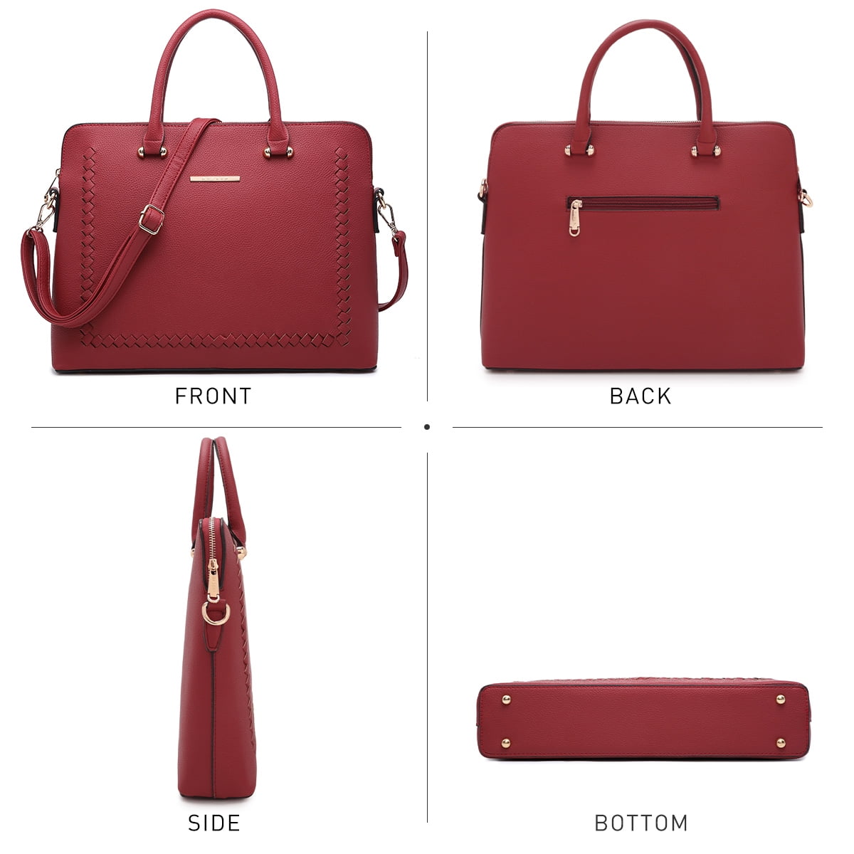 Women's Fashion Handbag Slim Shoulder Bag Tote Satchel Purse Top Handle Briefcase Work Bag for 14 in Laptop