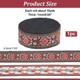 thumbnail image 2 of 10Yards Jacquard Ribbon 1-7/8 Inch Wide Flat Embroidery Polyester Ribbons Floral Woven Trim Boho Lace Fabric, 2 of 9