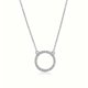 thumbnail image 1 of Collar de plata de ley con colgante circular pavimentado y baño de rodio para mujer, 1 of 5