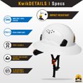 thumbnail image 4 of KwikSafety (Charlotte, NC) TORTOISE SHELL PPE KIT (16 Vents) Full Brim ANSI Hard Hat, Safety Glasses, Vests, Tool Lanyard, Sunshade, Sweatbands, Earplugs Construction PPE Gear, Type1, Class C, WHITE, 4 of 8