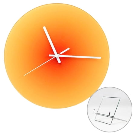 Yihuala 12 Inch Not Ticking Wall Clock Elegant Sunset Designing Hardened Glass Face for Bedroom and