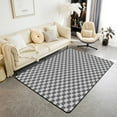 thumbnail image 1 of Erosebridal Checkered Gingham Bedroom Carpet 6'6" x 4'11", Grey Living Room Rug, Rectangle Geometry Decor, Non Slip, 1 of 5