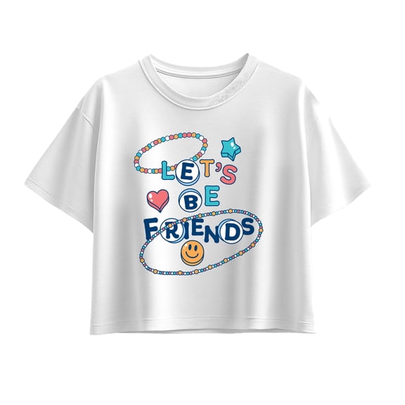 Instant Message - Let's Be Friends Beads - Youth Girls Boxy T-Shirt
