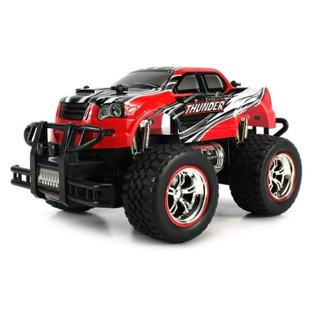 1:24 Scale RC Truck Off Road Series Rechargeable Remote Control Pick Up, Mini V-Thunder Storm, Ready To Run RTR (Colors May