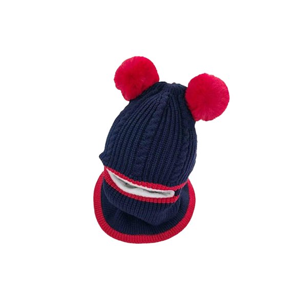 TELOLY Toddler Hat Ear Protection Design Toddler Winter Hat Windproof & Warm Kids Winter Hat Navy Blue