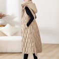 thumbnail image 4 of FNFHFY Women's Long Puffer Vest Hooded Lightweight Sleeveless Quilted Jackets Thick Warm Winter Gilet Coats with Belt & Pockets, 4 of 6