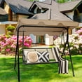 thumbnail image 4 of Costway Outdoor Patio Swing Canopy 3 Person Canopy Swing Chair Patio Hammock Brown, 4 of 8