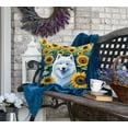 thumbnail image 4 of Samoyed in Sunflowers Throw Pillow 18 in x 18 in, 4 of 5