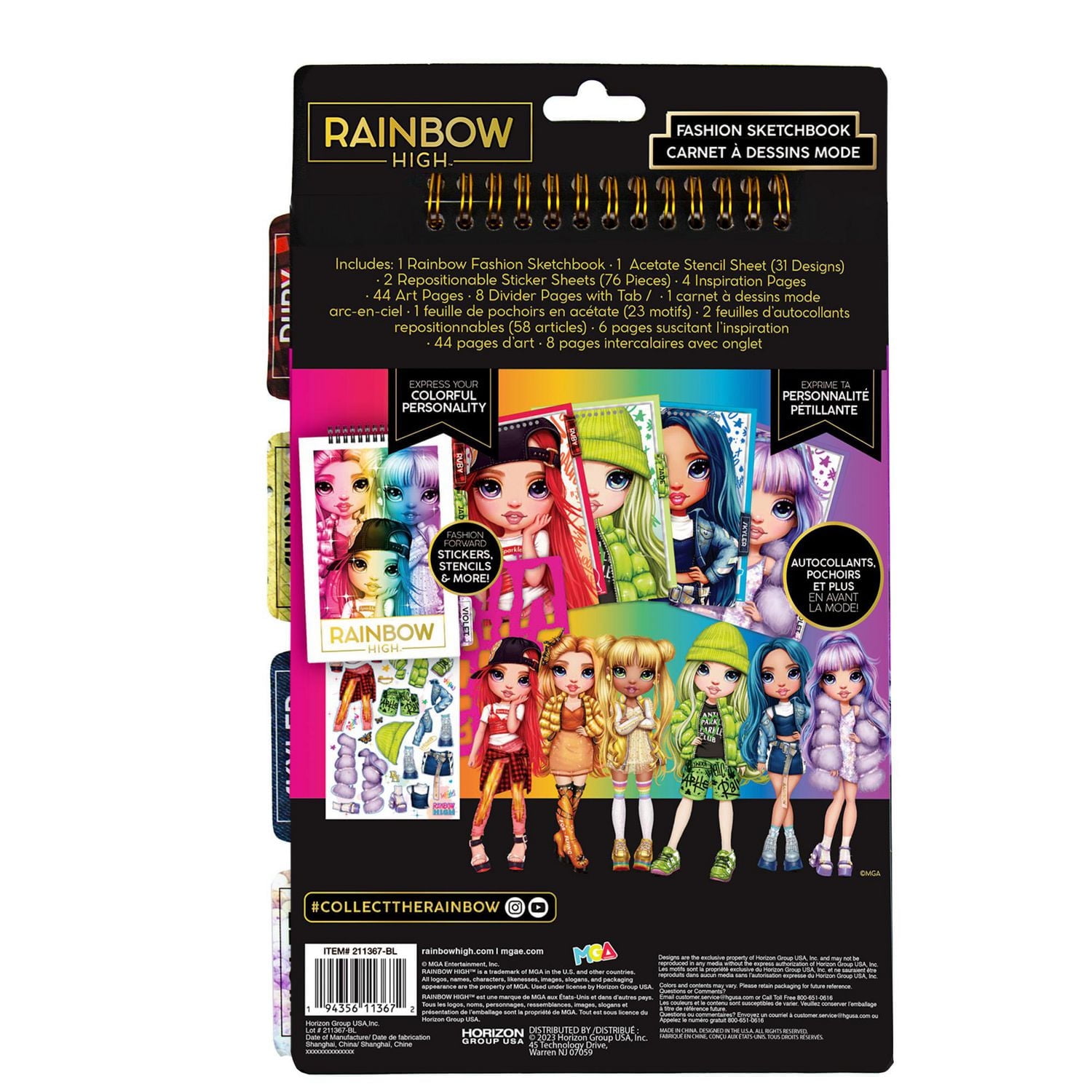 Carnet à dessins mode Rainbow High