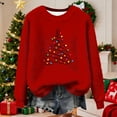 thumbnail image 5 of ClodeEU Women's Christmas Fleece Sweatshirt ,Cute Santa Claus Graphic Long sleeve Pullover Red 05,Womens Plus XXL, 5 of 5