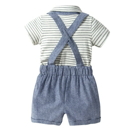 

kpoplk Holiday Baby Boy Outfit Baby Girls Summer Ruffle Floral Romper Short Sleeve Bodysuit Jumpsuit Overalls Clothes Set(Grey)