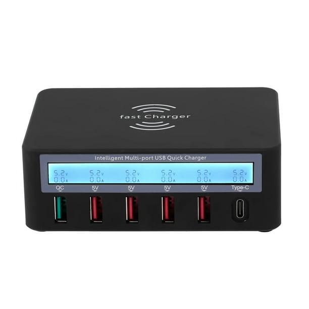 Meterk Smart Charging Station with 6 Ports LCD USB Charging Dock