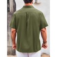 thumbnail image 3 of Summer Men Shirt Guayabera Short Sleeved Button Up Beach Shirt, 3 of 5
