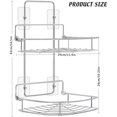 thumbnail image 1 of 2 Tier Triangular Shower Caddy Shelf Bathroom Corner Bath Rack Non-drilling, 1 of 6