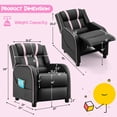 thumbnail image 2 of Gymax Kids Recliner Chair Ergonomic Leather Sofa Armchair w/Footrest Side Pocket Pink, 2 of 10