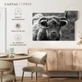 thumbnail image 5 of Elephant Stock Monochrome Highland Cow Wall Art - Horizontal Canvas Wall Art - Living Room Wall Decor - Animal Canvas - Black And Gray Decor - 45" x 30", 5 of 8