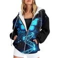 thumbnail image 2 of Womens Zip Up Hoodies Boho Butterfly Sweatshirts Graphic Y2K Streetwear Hooded with Pocket, 2 of 4