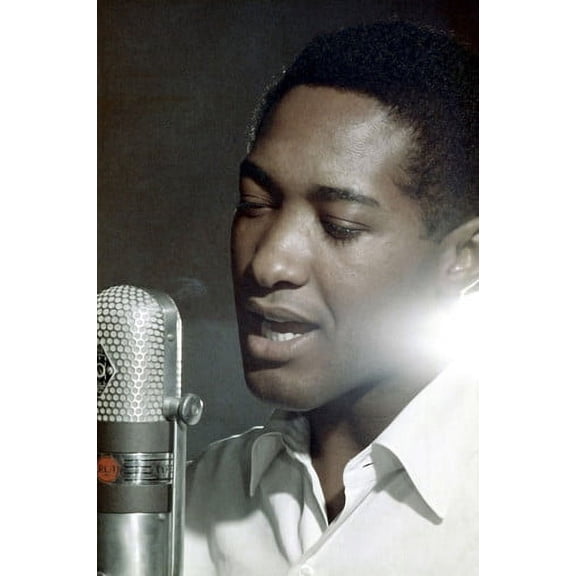Sam Cooke By Microphone 24x36 Poster
