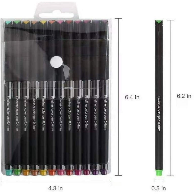 24 Color Fineliner Pens Set, Colored Sketch Writing Drawing Pens for Journal  - Helia Beer Co