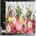 thumbnail image 4 of Ambesonne Wooden Shower Curtain, Rustic Home Rose Flowers, 69"Wx75"L, Multicolor, 4 of 5