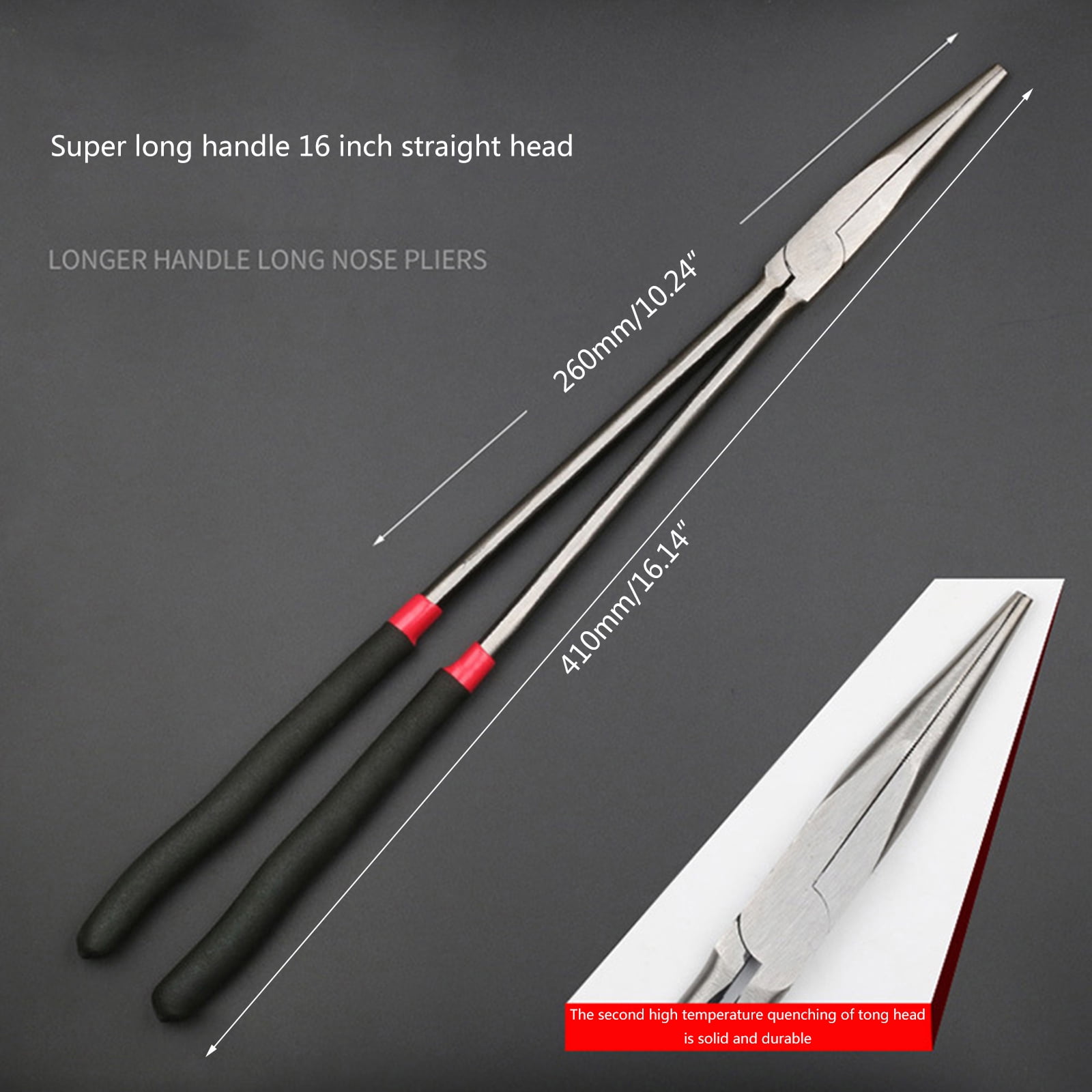 16'' Super Long Handle Pliers Anti-slip Needle Nose Pliers Straight Head / 25 / 45 Degree Bend