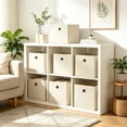 thumbnail image 6 of Dailivio Collapsible Fabric Cube Storage Bins (10.5" x 10.5"), Storage Cubes Organizer Baskets Bins with Handles, Beige, 6 Pack, 6 of 8