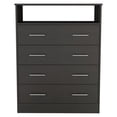 thumbnail image 1 of TUHOME Peru L Four Drawer Dresser - Color Black  Engineered Wood, 1 of 9