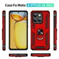 thumbnail image 3 of Decase Compatible with Moto G Stylus 5G (2025) Case+1-Pack Tempered Screen Protector,Military Grade Drop Protection Cover with 360° Rotating Kickstand,Heavy Duty Shockproof Rugged Phone Case,Red, 3 of 7