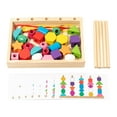 thumbnail image 2 of Juego de juguetes de secuenciación de cuentas de madera Hugo Montessori bloques apilables educación temprana, 2 of 10