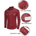 thumbnail image 2 of COOFANDY Men's Western Cowboy Shirt Embroidered Button Down Long Sleeve Shirts, 2 of 6
